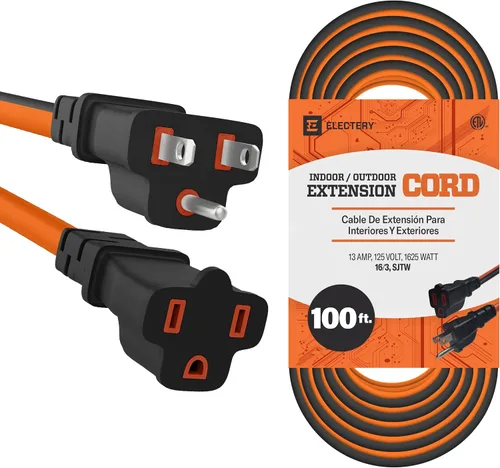 Vista 8 de Cable de extensión naranja de 25 pies 16/3 SJTW de 3 clavijas para exteriores, cable de extensión de 10+ pies – 13 amperios, 125 V, cable