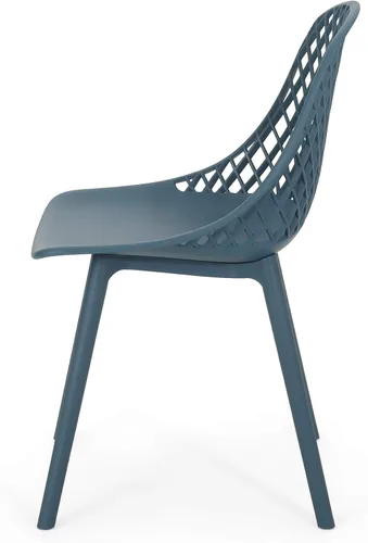 Vista 5 de Delora Silla de comedor moderna para exteriores (juego de 2), color verde