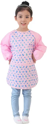 Vista 44 de Plie Kids Waterproof Art Smock – Long Sleeve Apron for Painting, Baking, Sensory Play (Ages 1–10)