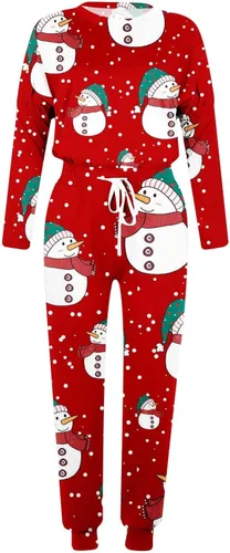 Vista 4 de Conjunto de 2 piezas para mujer, conjunto de sudadera navideña, sudaderas y pantalones de manga dibujos animados, conjunto