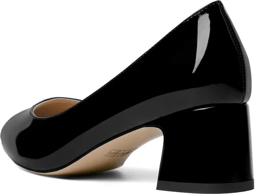 Vista 7 de ROSERWISH Zapatos de vestir para mujer, sin cordones, con puntera puntiaguda, de charol clásico, estilo casual, grueso, tacón bajo, 2 pulgadas