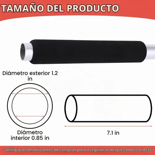 Vista 2 de Prasacco 1 par de empuñaduras de tubo de espuma, tubo de espuma cómodo para soporte de agarre de mango, espuma duradera, cubierta de mango
