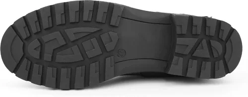 Vista 6 de Hawkwell Botas de combate para mujer, botas de tobillo con hebilla lateral y cremallera