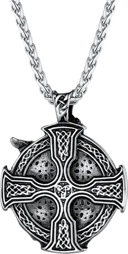 Vista 6 de U7 Wiccan Necklace Pagan Pendant Men Women Stainless SteelBlack18K Gold Plated PentagramNorse VikingRaven Occult Necklaces