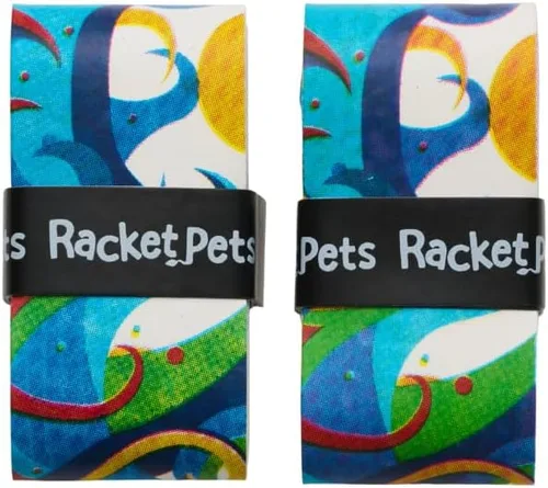 Vista 9 de Racket Pets Raqueta de tenis para niños, cinta antideslizante de agarre de tenis con estampado animal para raquetas juveniles, divertido agarre