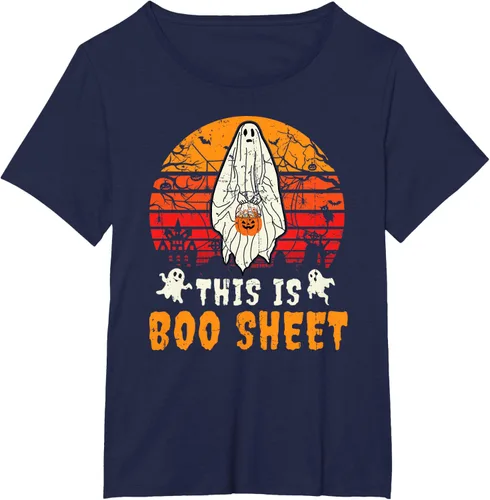 Vista 13 de Funny This Is Boo Sheet Spooky Ghost Halloween - Camiseta de disfraz de juego de palabras, Negro, S