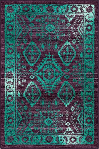 Vista 15 de Alfombrilla Maples Rugs, modelo Georgina Accent, Tela, Azul Marino/Verde