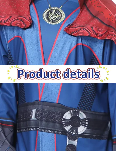 Vista 3 de Roeutoo Kids Costume Cosplay Jumpsuit Deluxe Suit with Cloak Halloween Outfits for Boy