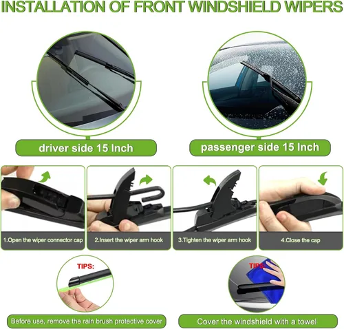 Vista 5 de PARRATI® - Limpiaparabrisas de repuesto de alto rendimiento con escobillas para parte trasera, para Jeep Wrangler 2007-2017 y Wrangler JK 2018