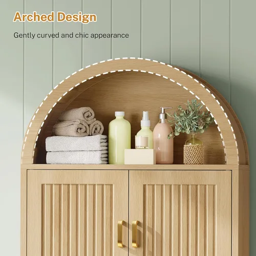 Vista 12 de TEENFON Arched Over The Toilet Storage Cabinet, Bathroom Storage Cabinet