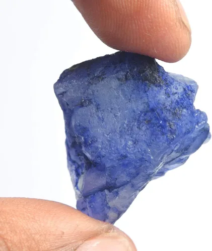 Vista 4 de GEMHUB Protección de zafiro azul, cristal curativo de 42.00 quilates, zafiro crudo natural, piedra preciosa de zafiro áspera sin cortar, Piedra