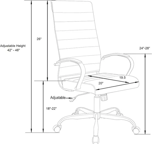 Vista 3 de LeisureMod Silla de oficina moderna de cuero con respaldo alto, silla de escritorio ejecutiva giratoria y ajustable con marco dorado, diseño Blanco