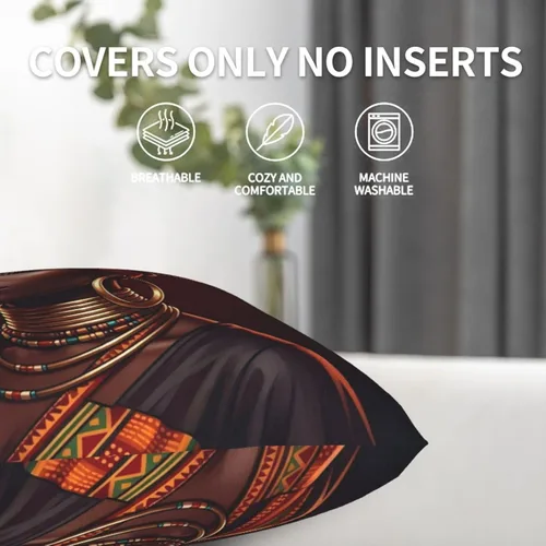 Vista 4 de Juego de 2 fundas de almohada para sofá, oficina, dormitorio, decoración del hogar, 16 x 16 pulgadas