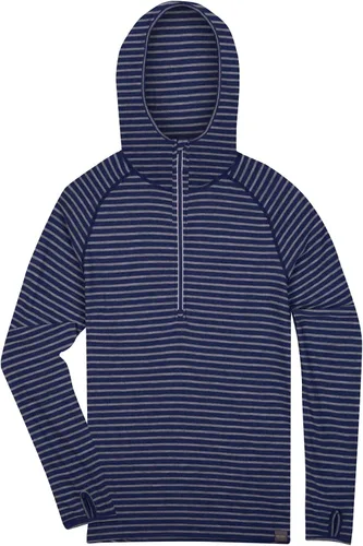 Vista 4 de MERIWOOL Sudadera con capucha para hombre, ligera, de lana merina, manga larga, térmica