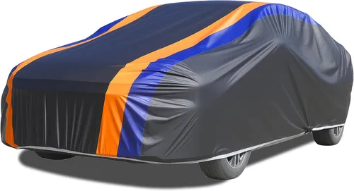 Vista 14 de Funda de coche impermeable de 2 puertas, para todo tipo de clima para automóviles, cubierta completa para exteriores con protección contra lluvia
