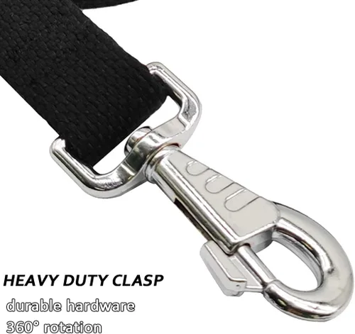 Vista 2 de Correa táctica resistente de 6 pies para perro, estilo militar, de algodón grueso, K9, para caminar al aire libre, caza, senderismo, color negro