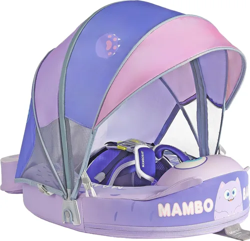 Vista 18 de Mambobaby Flotador con toldo mejorado no inflable para bebé, flotador inteligente de Mambo para natación, flotador de natación para bebé, flotador
