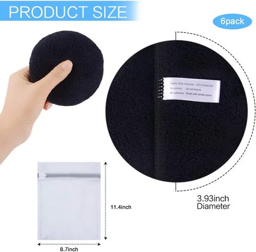 Vista 2 de SUNLAND Almohadillas desmaquillantes reutilizables para cara, ojos, labios, paquete de 6 unidades, color negro Guantes de limpieza facial