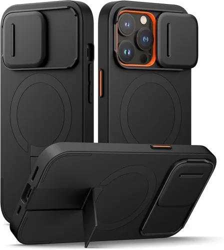 Vista 26 de SURITCH Funda para iPhone Air con cubierta de control de cámara, funda deslizante para cámara y soporte ajustable, compatible con MagSafe, a prueba