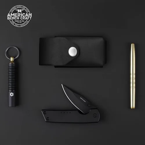 Vista 4 de Funda de cuero multiherramienta para Gerber Suspension y Gerber Suspension NXT (Negro) - Soporte de herramientas de cinturón de cuero de grano