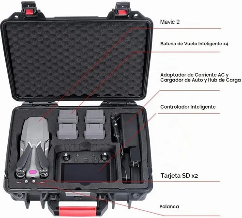 Vista 2 de Smatree Estuche de transporte de 17.6L con DJI Mavic 2 Pro/Mavic 2 Zoom