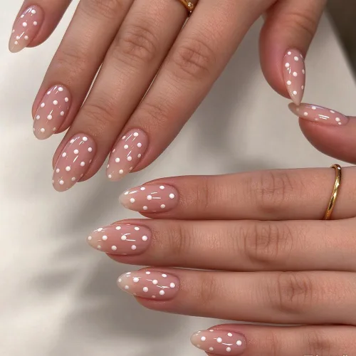 Vista 26 de AzureBeauty Short Almond French Tip Press On Nails, Glazed Donut, 32 Pcs 0-Glazed Donut French Tip