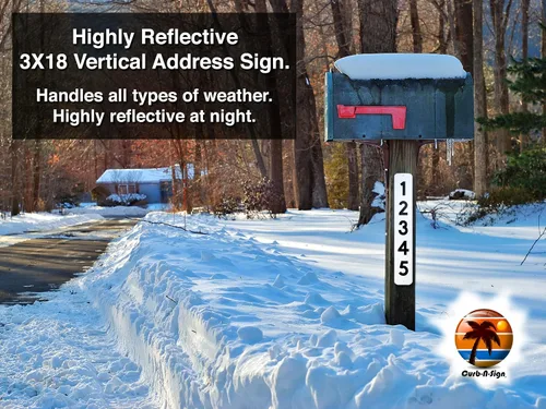 Vista 5 de Curb N Sign - Placas de números para buzón – 3 x 10 pulgadas hechas de aluminio reflectante de alta calidad – Números de buzón súper reflectantes