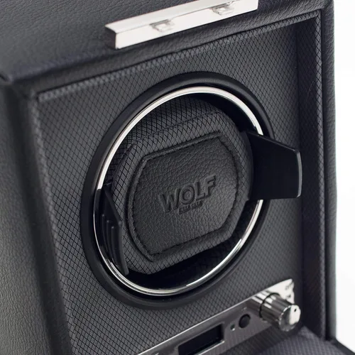 Vista 3 de WOLF Viceroy Devanador de reloj individual, Contemporáneo, 3, Negro