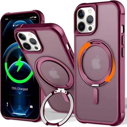 Vista 110 de UMIONE - Funda con diseño de anillo magnético giratorio de 360° para iPhone 11, soporte de bucle invisible integrado, compatible con Magsafe, funda