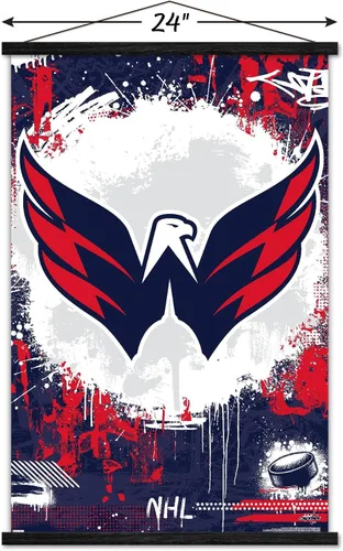 Vista 3 de Trends International NHL Washington Capitals - Maximalist Logo 23 Wall Poster with Magnetic Frame
