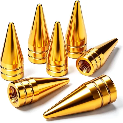 Vista 29 de 4 piezas de tapas de válvula de rueda con forma de punta, válvula de rueda de aleación de aluminio con punta, cubiertas universales de válvula