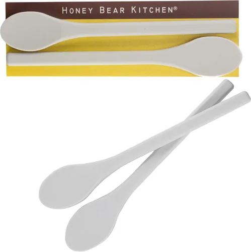 Vista 9 de Honey Bear Kitchen Cuchara agitadora de silicona (juego de 2, negro oso negro) para café y té