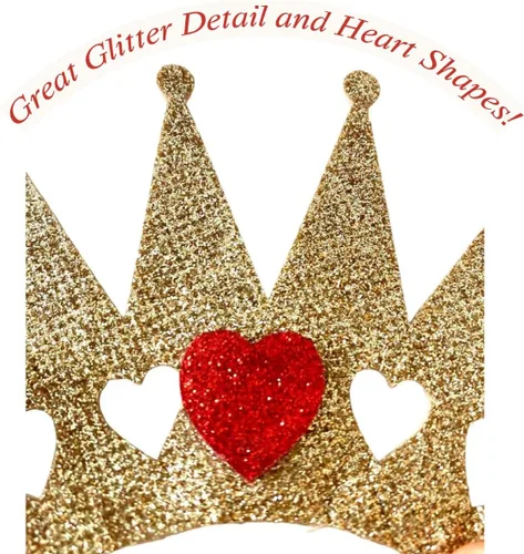 Vista 3 de Bonita corona de reina de corazones para disfraces de reina de corazones, cosplay de Alicia en el país de las maravillas y disfraces de villanos.