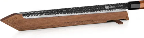 Vista 9 de FINDKING Protector de borde magnético con soporte, cubierta de hoja de madera de nogal y mini bloque de cuchillos para almacenamiento de encimera