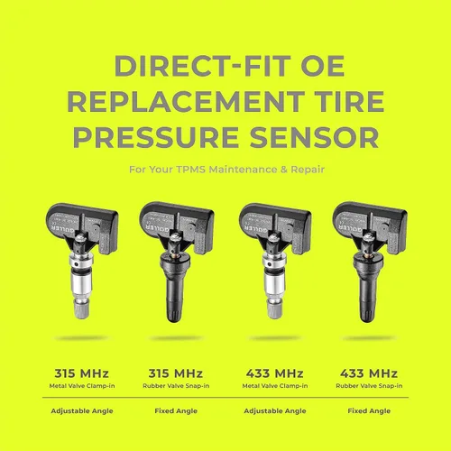 Vista 2 de GULLER TPMS - Sensor de presión de neumáticos de 315 MHz, paquete de 4 unidades Preprogramado para ciertos modelos de vehículos Ford o Lincoln