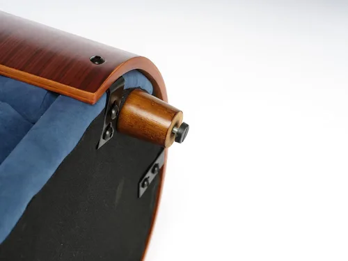 Vista 9 de HomSof Cama elevada para perros y gatos de 26.38 pulgadas, sofá para mascotas con patas de madera maciza y respaldo de madera doblada con cojín