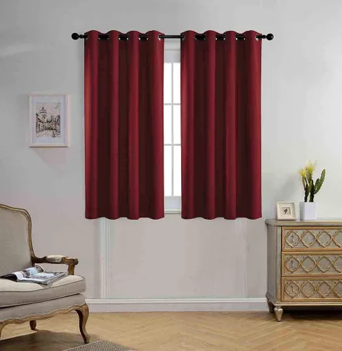 Vista 28 de Miuco paneles de cortina de oscurecimiento con arandelas, cortinas opacas con textura para salón, juego de 2
