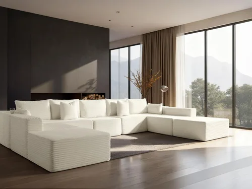 Vista 86 de Sofá modular de gran tamaño de 108 pulgadas, cómodo sofá deshuesado en forma de U para sala de estar, asientos extra profundos, sin montaje, sofá