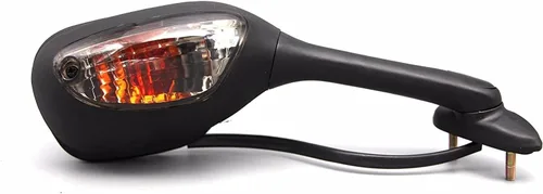 Vista 4 de MZS Espejos de señal de giro para motocicleta con luz integrada vista trasera lateral negro compatible con GSXR600 GSXR750 GSXR 600 750 06-18