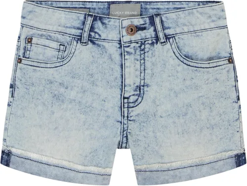Vista 14 de Lucky Brand - Pantalones cortos de mezclilla con puños para niñas, de denim elástico con 5 bolsillos, de cintura media a alta Jenna Blanco Brillante