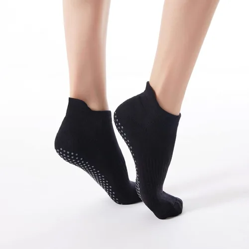 Vista 19 de Calcetines de yoga con dedos de pilates con empuñaduras para mujer, antideslizantes, acolchados, florales, calcetines tobilleros para baile de ballet