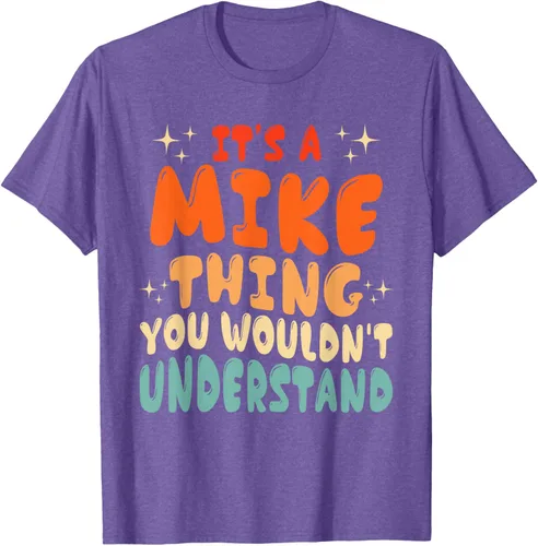Vista 11 de Camiseta retro de los años 80 con texto en inglés "It's A Mike Thing You Wouldn't Understand", Negro