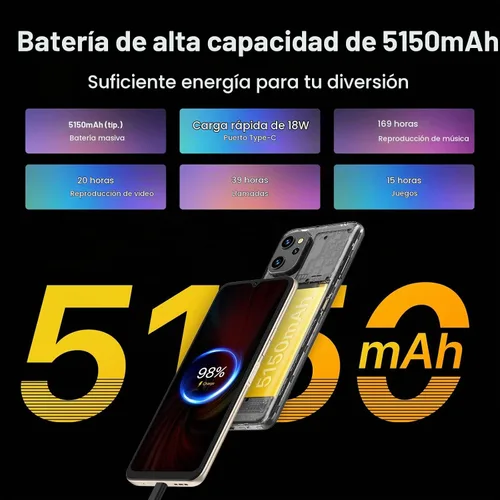 Vista 3 de UMIDIGI Teléfono celular desbloqueado 5G, banda global, AT&T, versión, T-Mobile, Octa-core 8GB RAM+128GB ROM teléfono Android, 6.7 pulgadas HD