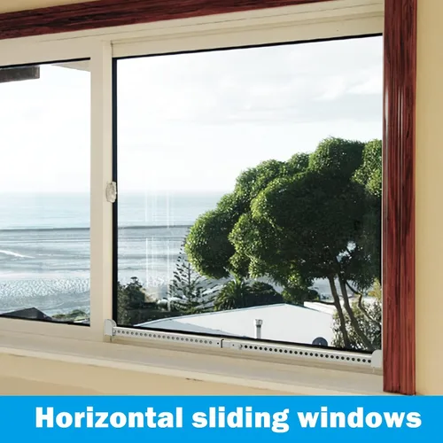 Vista 4 de Cerradura de puerta corrediza ajustable, barra de seguridad para puerta corredera, barra de seguridad para ventana, cerraduras de ventana, cerradura