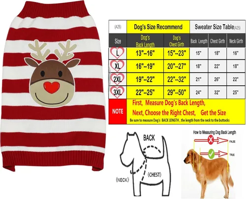 Vista 2 de HAPEE Suéteres Navideños para Perros Grandes, Ropa de Santa Navideña para Perros (P03-Christmas Elk, Large)