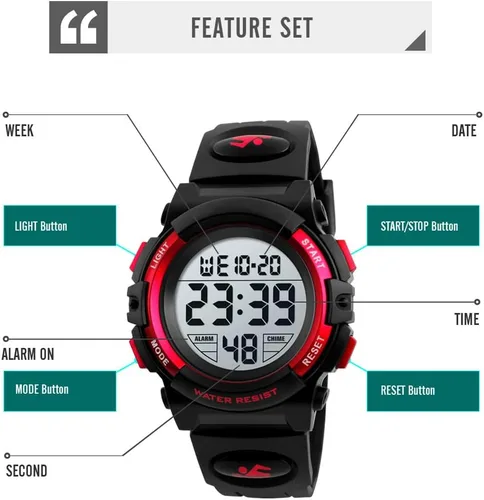 Vista 3 de Dayllon Kids Digital Watch Boys Outdoor Sports 50M Waterproof Girls Watches Alarm Clock 1224 H Stopwatch Calendar for Ages 3-15 Boy Girl Wristwatch
