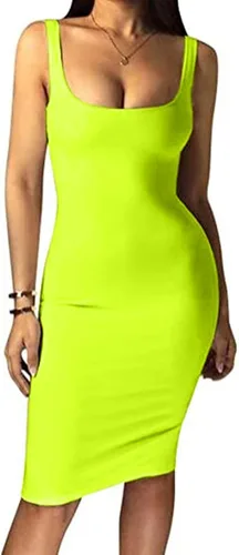 Vista 2 de Oiumov Vestidos de verano sin mangas para mujer, sexy, ajustado, bonito estampado de mariposa, sin mangas, básico, vestido de fiesta por debajo
