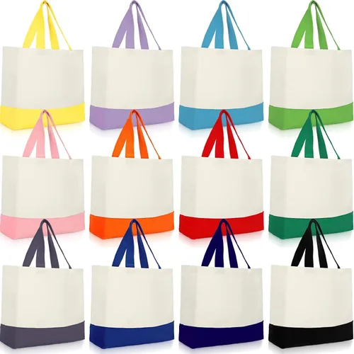 Vista 13 de Epakh Bolsas de lona a granel de 18.5 x 15 pulgadas, reutilizables, bolsas de compras para comestibles, equipaje para compras