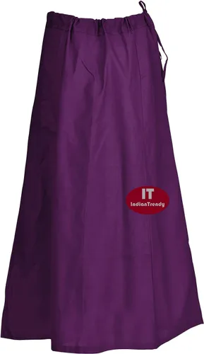 Vista 31 de Indian Trendy Sari Enagua de Algodón Cosida Cintura Ajustable Sari Enagua Forro Falda