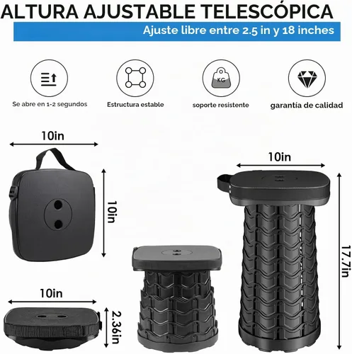 Vista 2 de aboutool Paquete de 2 taburetes plegables – Taburete plegable portátil para adultos, ligero pero resistente, capacidad de 400 libras para camping